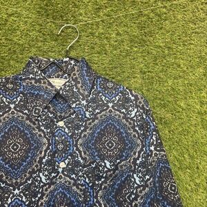 Vintage Norris 70s Button Up Shirt Mens Medium Short Sleeve Big Collar 15-15.5
